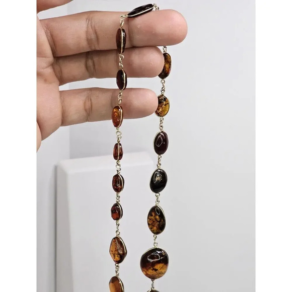 Vintage Handmade Delicate Large Amber Necklace [Variable Sizes] *Read Desc* - Picture 4 of 12